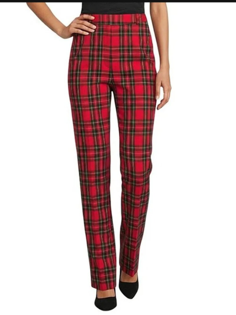 Alex Marie Coordinating Alexa Stretch Tartan Full Length Skinny Leg Pants Size 8